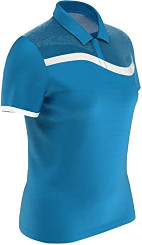 Callaway Golf Ladies Drirelease Colorblock Mesh Polo Ibiza Blue Medium Callaway