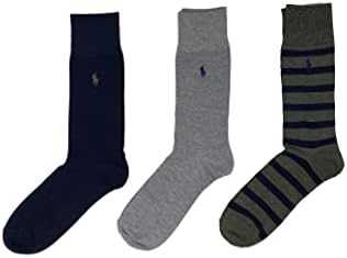 Polo Ralph Lauren Men`s Super Soft Flat Knit Dress Crew Socks 3 Pack (10-13, Olive(ZP899743PKN)/O_G) Polo Ralph Lauren