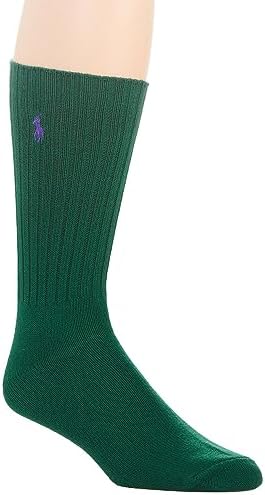 POLO RALPH LAUREN Men's Classic Crew Socks, Forest Green, 10-13 Polo Ralph Lauren