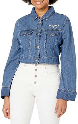 Tommy Hilfiger Women's Cropped Trucker Jean Jacket Tommy Hilfiger