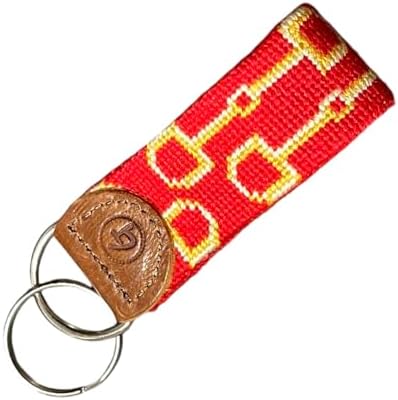 Good Threads Needlepoint Leather Keychain and Key Fob Hand Stitched Charm for Women Key Rings and Backpack Accessory for Kids LOOK GOOD, DO BETTER