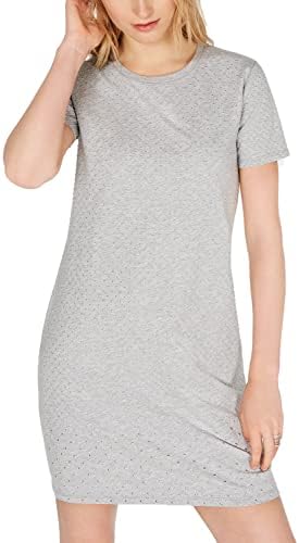 Michael Michael Kors Womens Studded Heathered T-Shirt Dress Gray XS MICHAEL Michael Kors