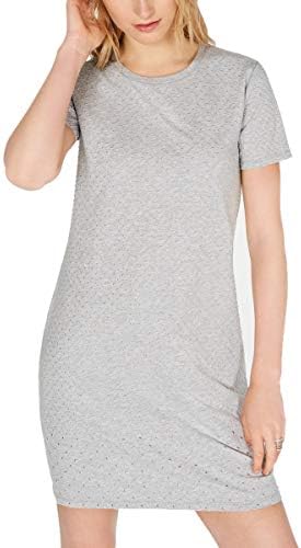 Michael Michael Kors Womens Petites Studded Mini T-Shirt Dress Gray PM MICHAEL Michael Kors