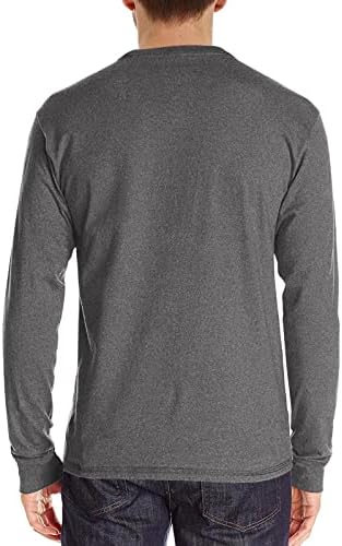 PEGENO Men's Fashion Casual Front Placket Long Sleeve Henley T-Shirts Cotton Shirts Pegeno