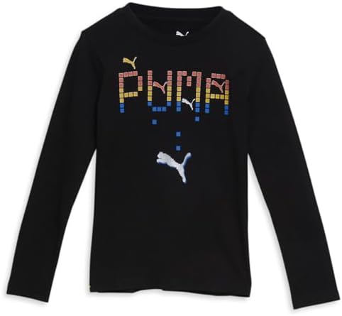 PUMA Kids Boys Game On Pack Jersey Ls Graphic Tee -Ps Casual Tops Casual - Black Puma