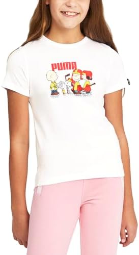 PUMA Infant Boys Peanuts Crew Neck Short Sleeve Casual Tops Casual - White Puma