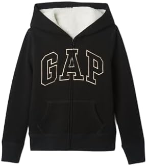 GAP Girls Cozy Logo Full Zip True Black L Gap