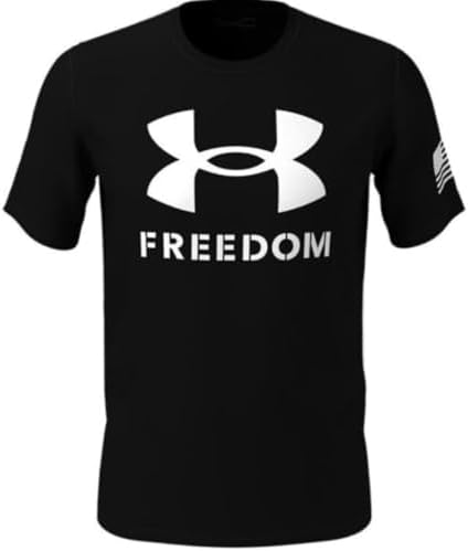 Under Armour Boys Freedom Logo Tshirt (US, Alpha, Large, Regular, (001) Black/White) Under Armour