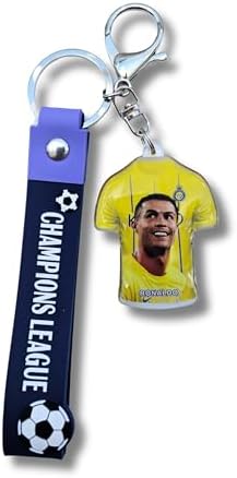 Cristiano Ronaldo CR7 Keychain - FC Al-Nassr, Ronaldo Keychain Al-Nassr Yellow, Soccer Pendant Generic