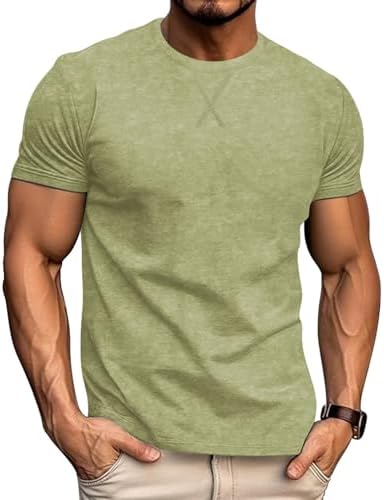 LOGEEYAR Men's Athletic Washed T-Shirts Basic Crew Neck Tees Tops Causal Distressed Cotton T Shirts for Men Logeeyar