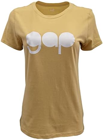 GAP Factory Womens Logo T-Shirt (Large, Yellow (White Bubble Logo)) Gap