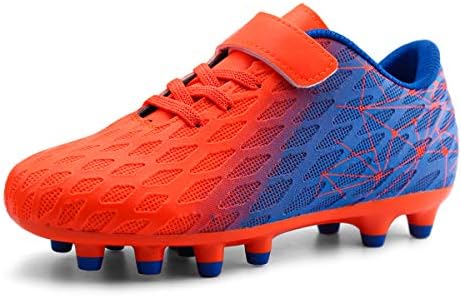 brooman Kids Firm Ground Soccer Cleats Boys Girls Athletic Outdoor Football Shoes brooman