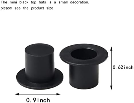 Pengxiaomei Mini Black Top Hats, 50Pcs Plastic Miniature Top Hats for Art and Crafts DIY Supplies Pengxiaomei