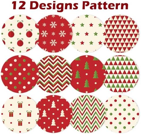 12" Christmas Pattern Paper & Sticker Kit Red Scrapbook Premium Specialty Paper Double-Sided 12"x12" with 12 Designs 36 sheets for Scrapbooking Card Making Crafting NBjiuyin