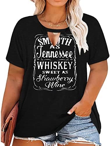 Plus Size Smooth As Tennessee Whiskey Shirt Women Keyhole Sexy V Neck Country Music Tops Tshirt Chulianyouhuo