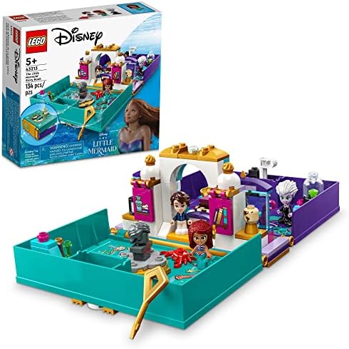 LEGO Disney The Little Mermaid Story Book 43213 Fun Playset with Ariel, Prince Eric, and Ursula Micro-Doll, Disney Princess Toy, Birthday Present for Kids and Fans Aged 5 and up Lego