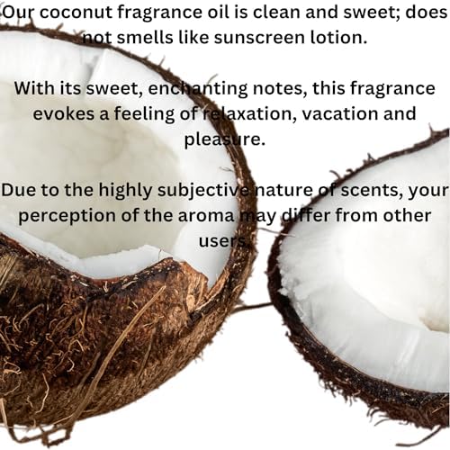 Fragrances & More - Coconut Fragrance Oil for Candle Making 2 oz. (60ml) Candle Scents for Candle Making. Scented Oil for Home. Essential Oils for Soap Making. Aromatherapy Oils. Fragrances & More