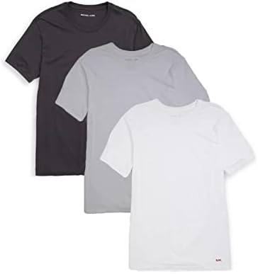 Michael Kors Men`s Performance Cotton Crew Neck T-Shirts 3 Pack (W(9BR2C11123)/B_G, Small) Michael Kors