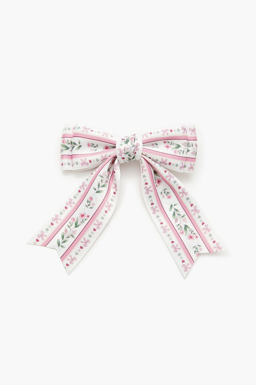 Floral Striped Bow Hair Clip Forever21