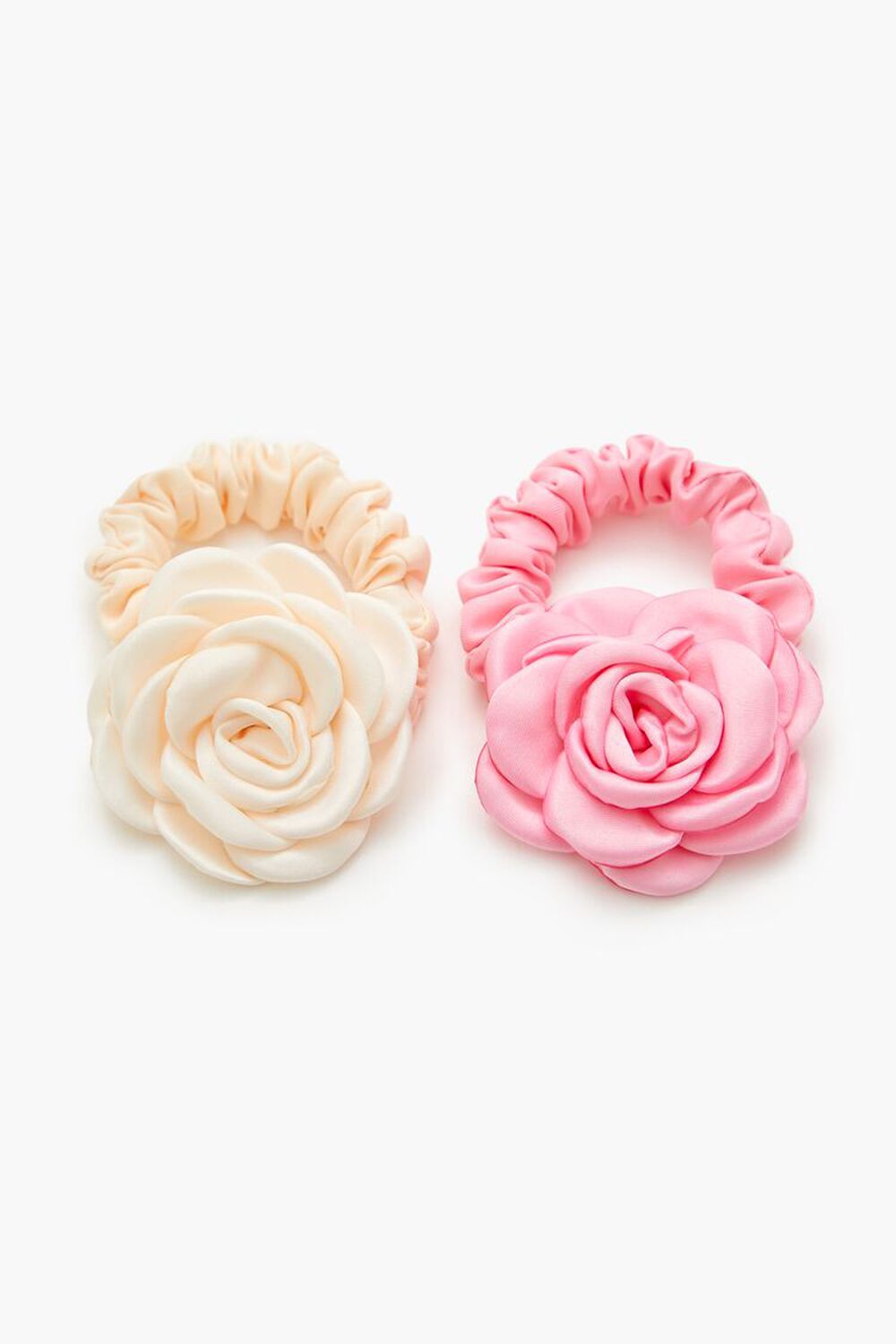 Satin Rose Hair Scrunchie Set Forever21