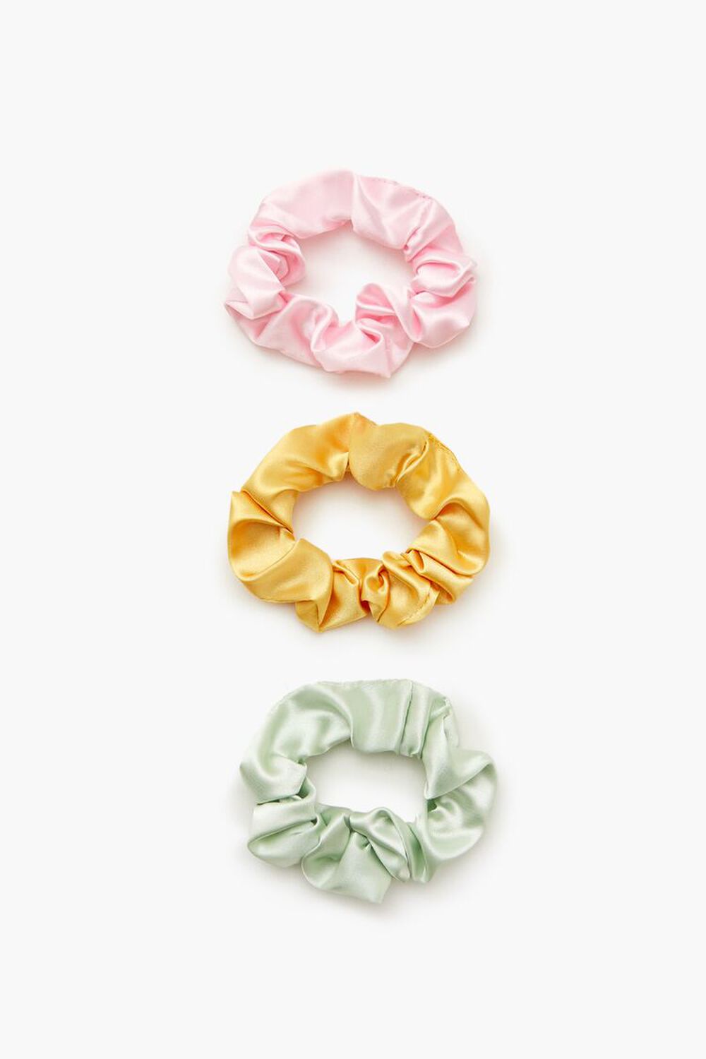 Ruched Satin Hair Scrunchie Set - 3 pack Forever21