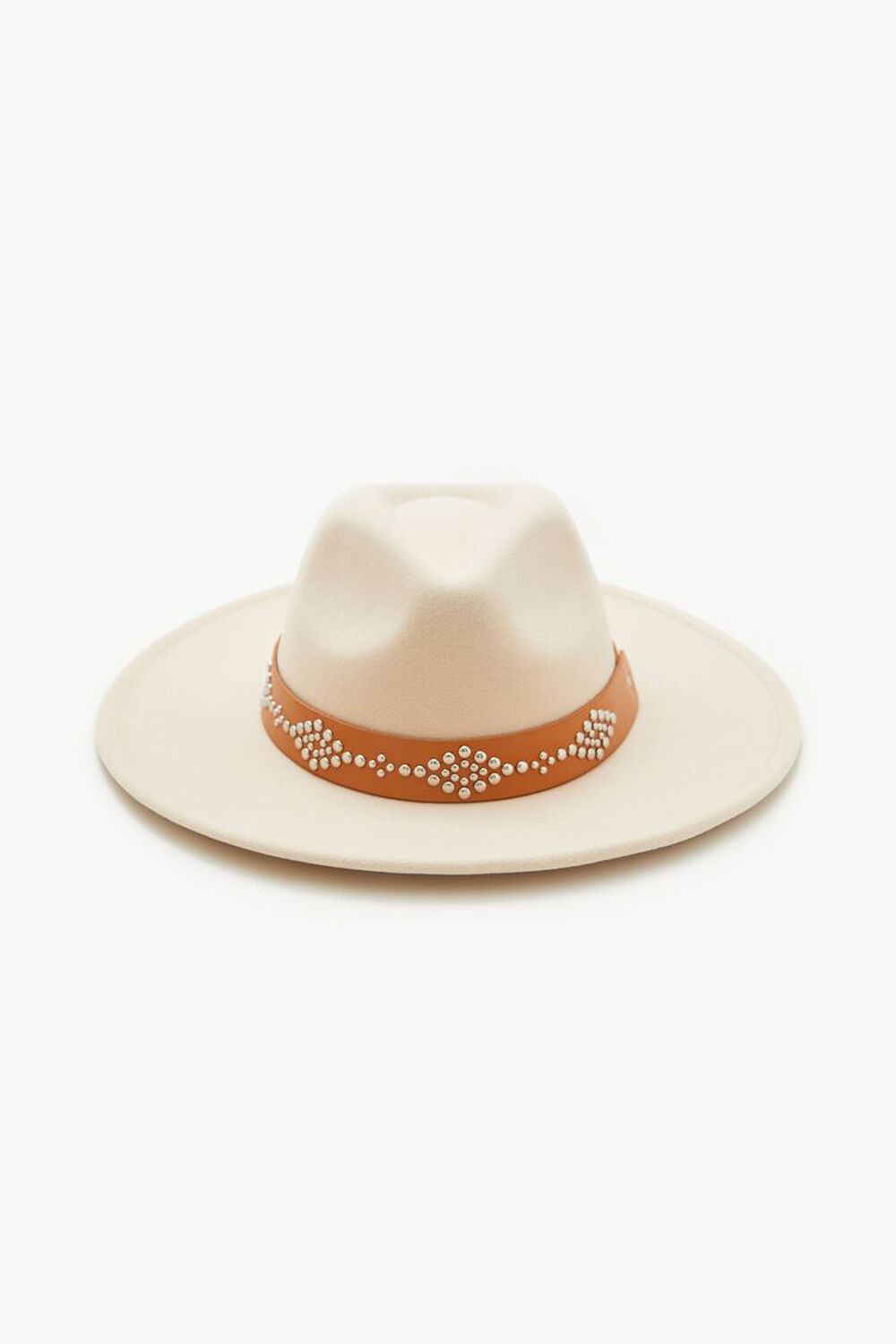 Studded Faux Leather-Trim Fedora Forever21