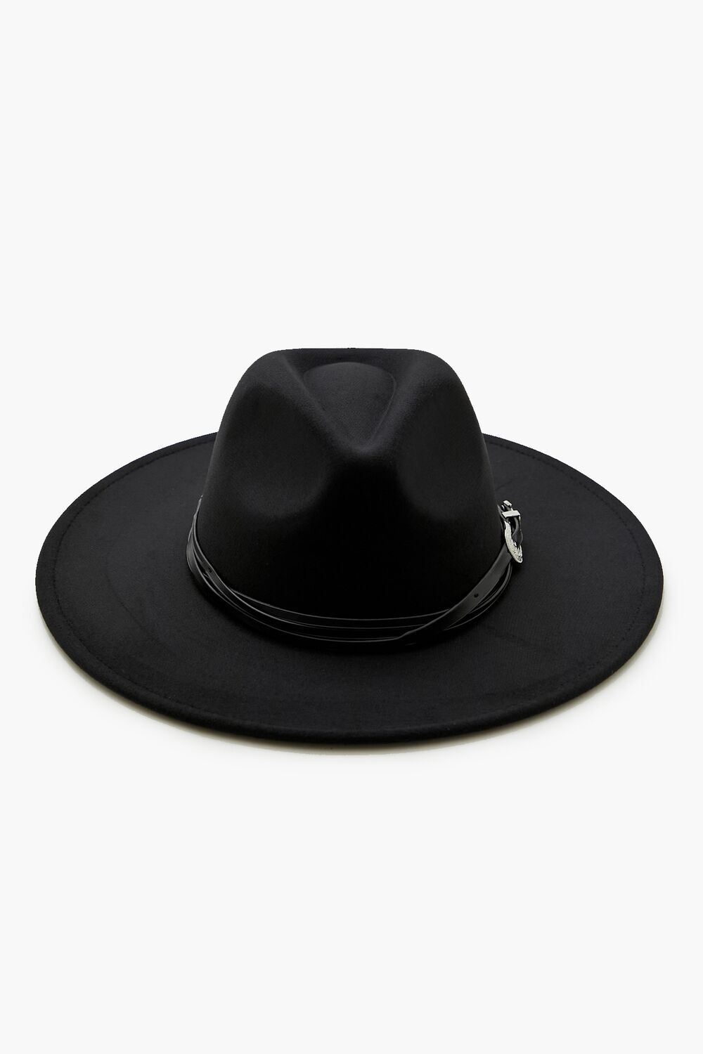 Etched Faux Leather-Trim Fedora Forever21