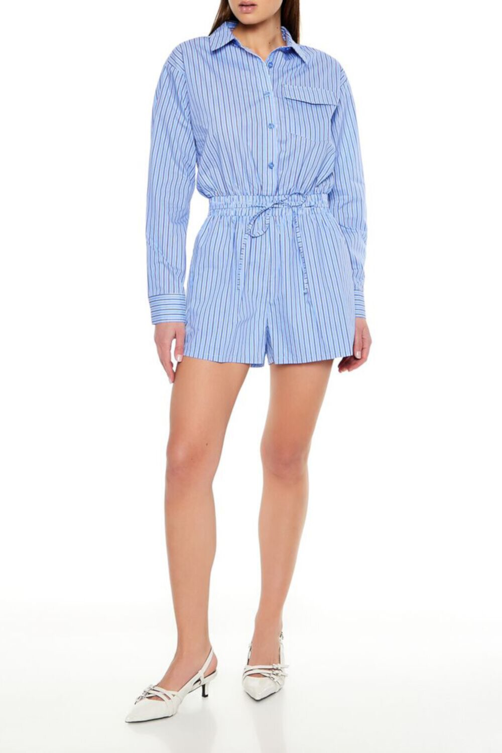 Striped Shirt Romper Forever21