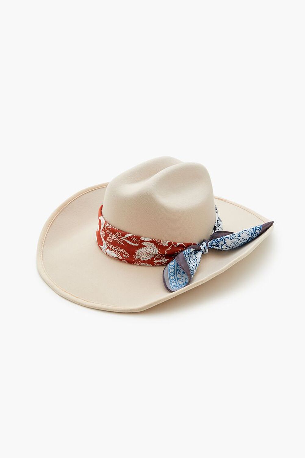 Knotted Paisley-Trim Cowboy Hat Forever21