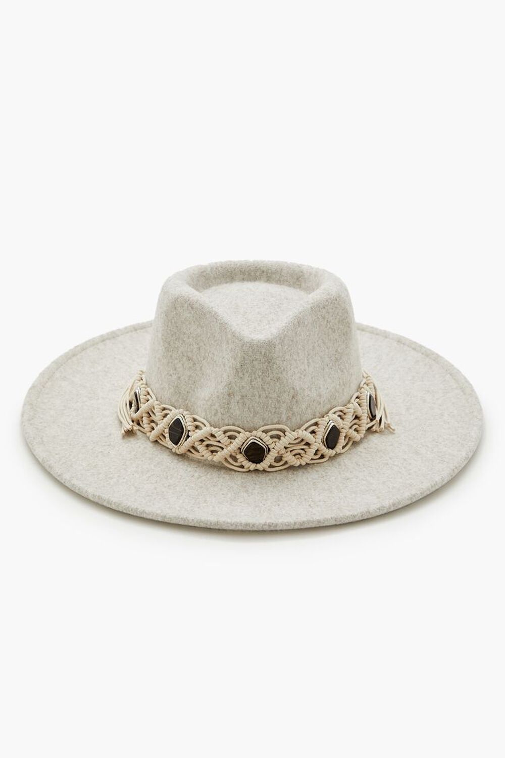 Macrame Crochet-Trim Fedora Hat Forever21