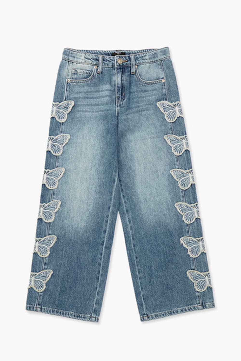 Girls Butterfly High-Rise Jeans (Kids) Forever21