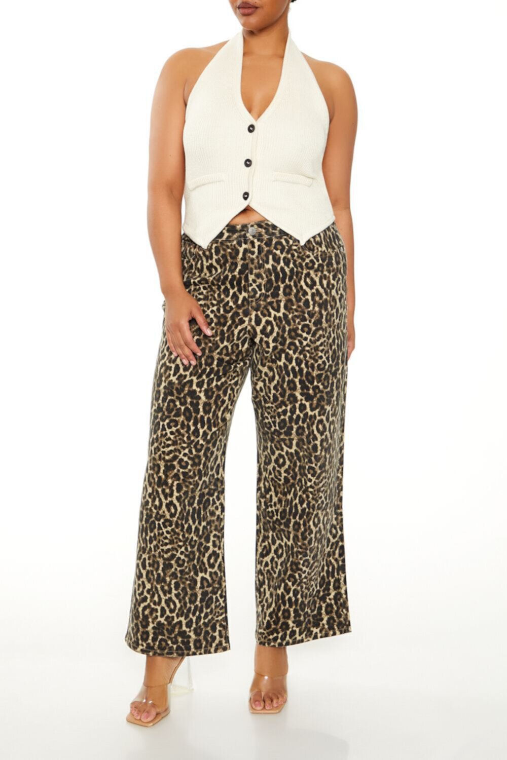 Plus Size Leopard Mid-Rise Pants Forever21