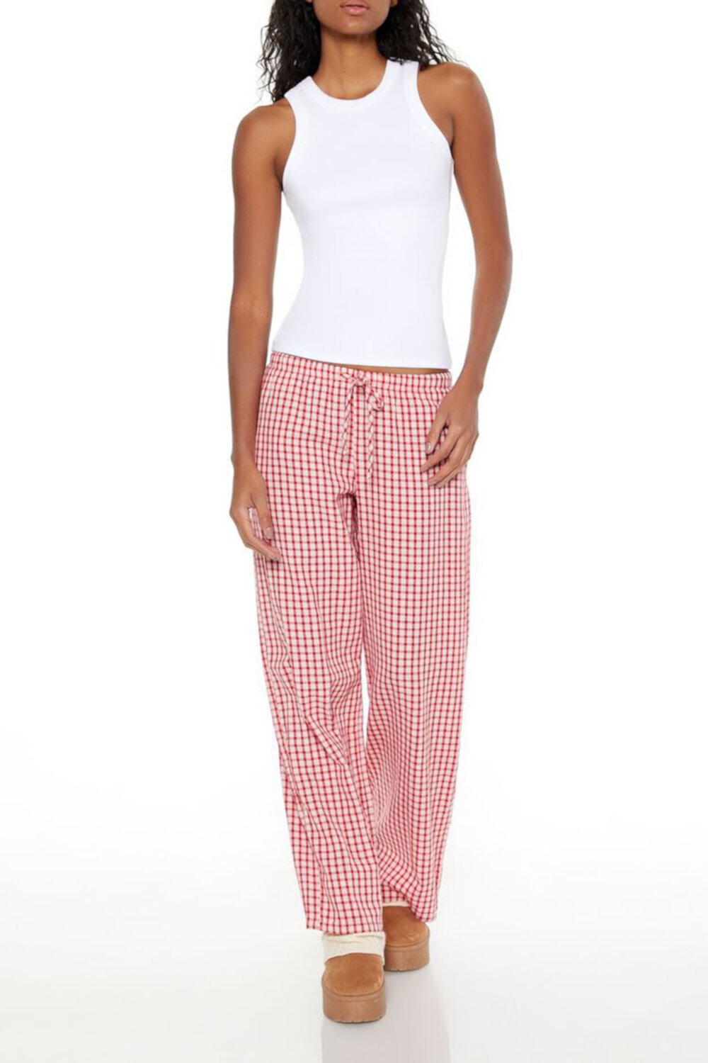 Gingham Drawstring Pants Forever21