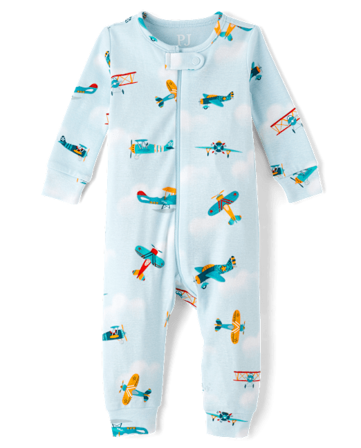 Baby And Toddler Airplane Snug Fit Cotton Footed One Piece Pajamas The Children`s Place