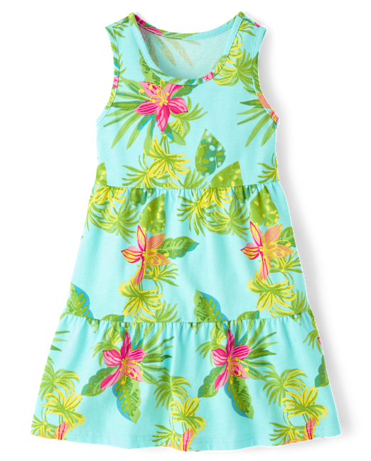 Girls Tropical Tiered Dress The Children`s Place