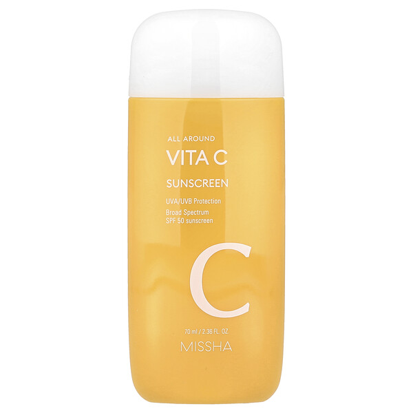 All Around Vita C Sunscreen, SPF 50, 2.36 fl oz (70 ml) Missha