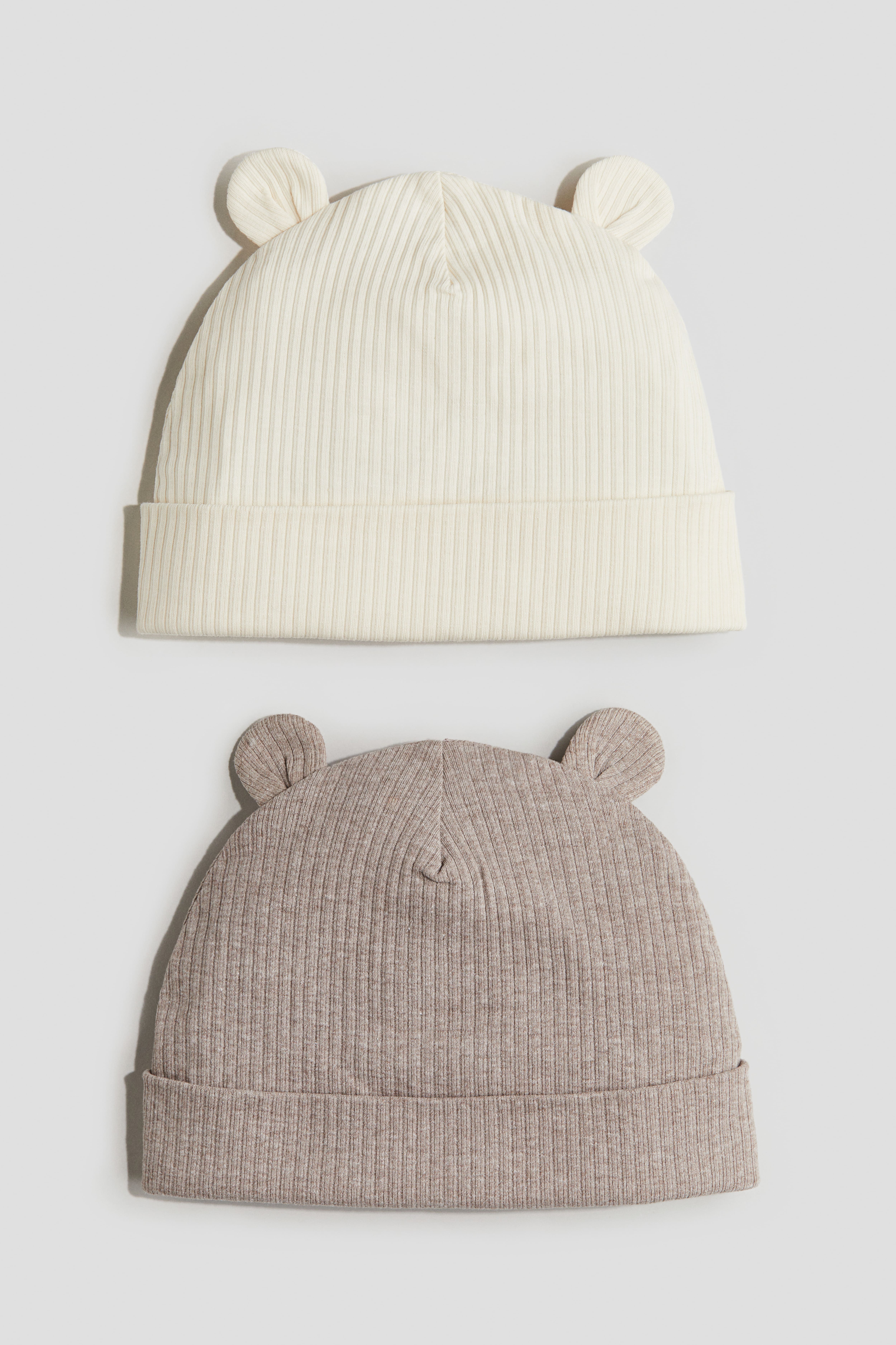 2-pack Ribbed Beanies with Ears H&M