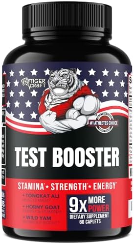 Vitamins for Men - Made in USA - with Horny Goat Weed, Tongkat Ali & Saw Palmetto - 60 Caplets TIGERCRAFT