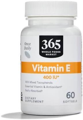 365 by Whole Foods Market, Vitamin E 400 Iu W Mixed Tocopherols, 60 Softgels 365 by Whole Foods Market