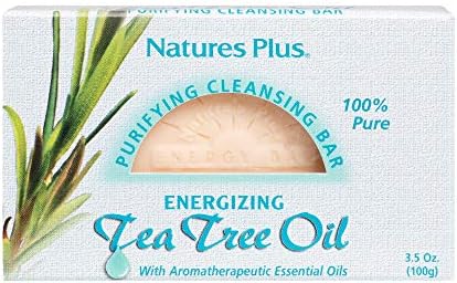 Natures Plus Purifying Cleansing Bar - With Energizing Tea Tree Oil & Aromatherapeutic Essential Oils - Promotes Skin Health - 100% Pure & Natural - 3.5 oz Natures Plus