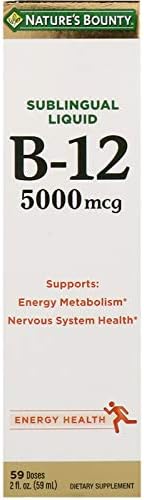 Витамин B-12, Суперсила 5000 мкг, 60 вегетарианских таблеток для поддержки энергетического обмена Nature's Bounty