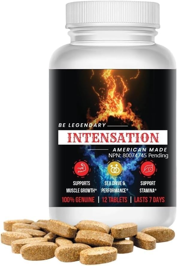 INTENSATION - Male Supplement - All Natural Stamina Support - Last Longer - Increase Size, Strength & Stamina - Improve Energy Level - Optimize Vitality - 12 Tablets INTENSATION