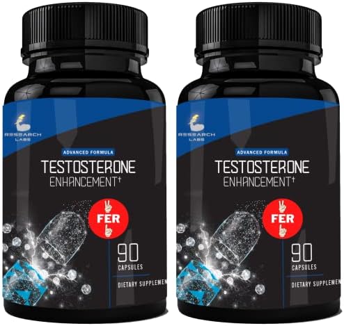 Pharmacist Recommended 2 fer 1 Offer 180ct Testosterone Booster Enhancement by Research Labs. Increase Lean Muscle Energy Strength. Saw Palmetto, Tribulus, Tongkat Ali, Horny Goat Weed, Zinc Research Labs