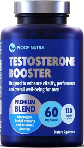 Testosterone Booster Supplement for Men - Male Enhancing Test Boost - Ashwagandha, Tongkat Ali, Rhodiola, Tribulus, Vitamin D3, B6, B12 - Workout, Muscle Builder, Strength, Energy, Performance - 120ct PLOOF Nutra