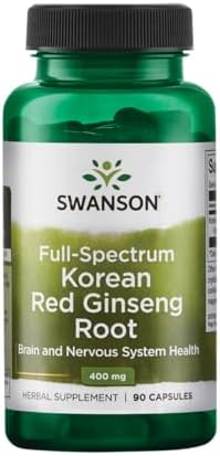 Swanson Full-Spectrum Korean Red Ginseng Root 400 Milligrams 90 Capsules Swanson