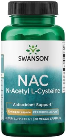 N-Ацетил-L-Цистеин фармацевтического качества, аминокислота 600 мг, 60 вегетарианских капсул Swanson
