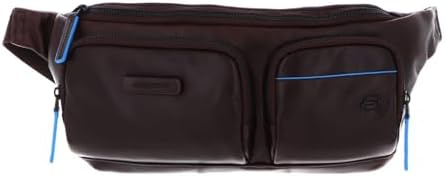 Piquadro Waistpack Linea Blue Square Bum Bag Unisex Leather Mahogany Piquadro