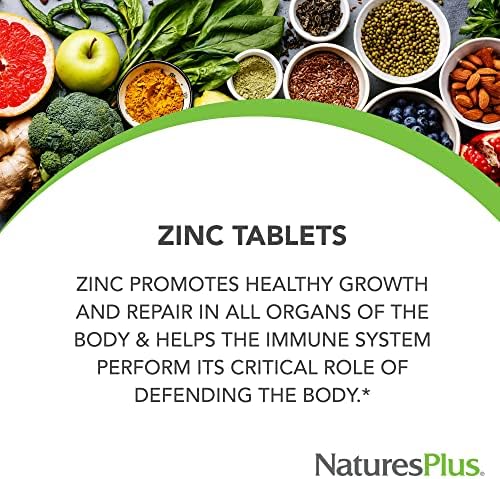 Zinc, 50 mg, 90 Tablets, NaturesPlus Natures Plus