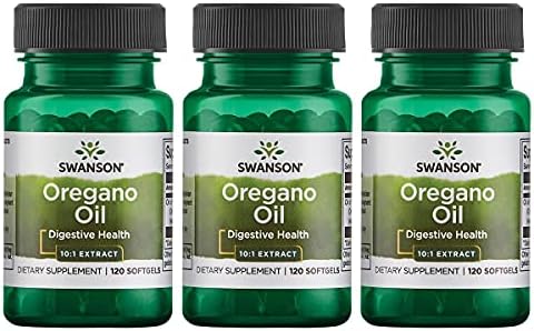 Swanson Oregano Oil 10:1 Extract-Natural Supplement Promoting Digestive Health-Respiratory & Urinary Tract Health Support (120 Softgels, 150mg Each) Swanson