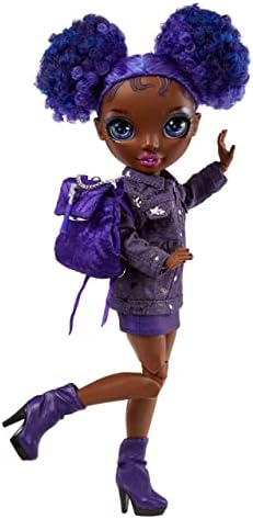 Rainbow High Jr High Series 2 Krystal Bailey- 9" Purple Posable Fashion Doll with Designer Accessories and Open/Close Backpack. Great Toy Gift for Kids Ages 6-12 Years Old & Collectors Rainbow High